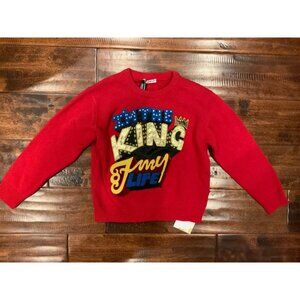 Dolce&Gabbana Red Wool I'm The King Crewneck Sweater Size Small NWT